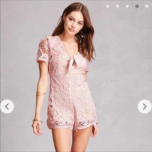 Lush Blush Guipure Lace Romper